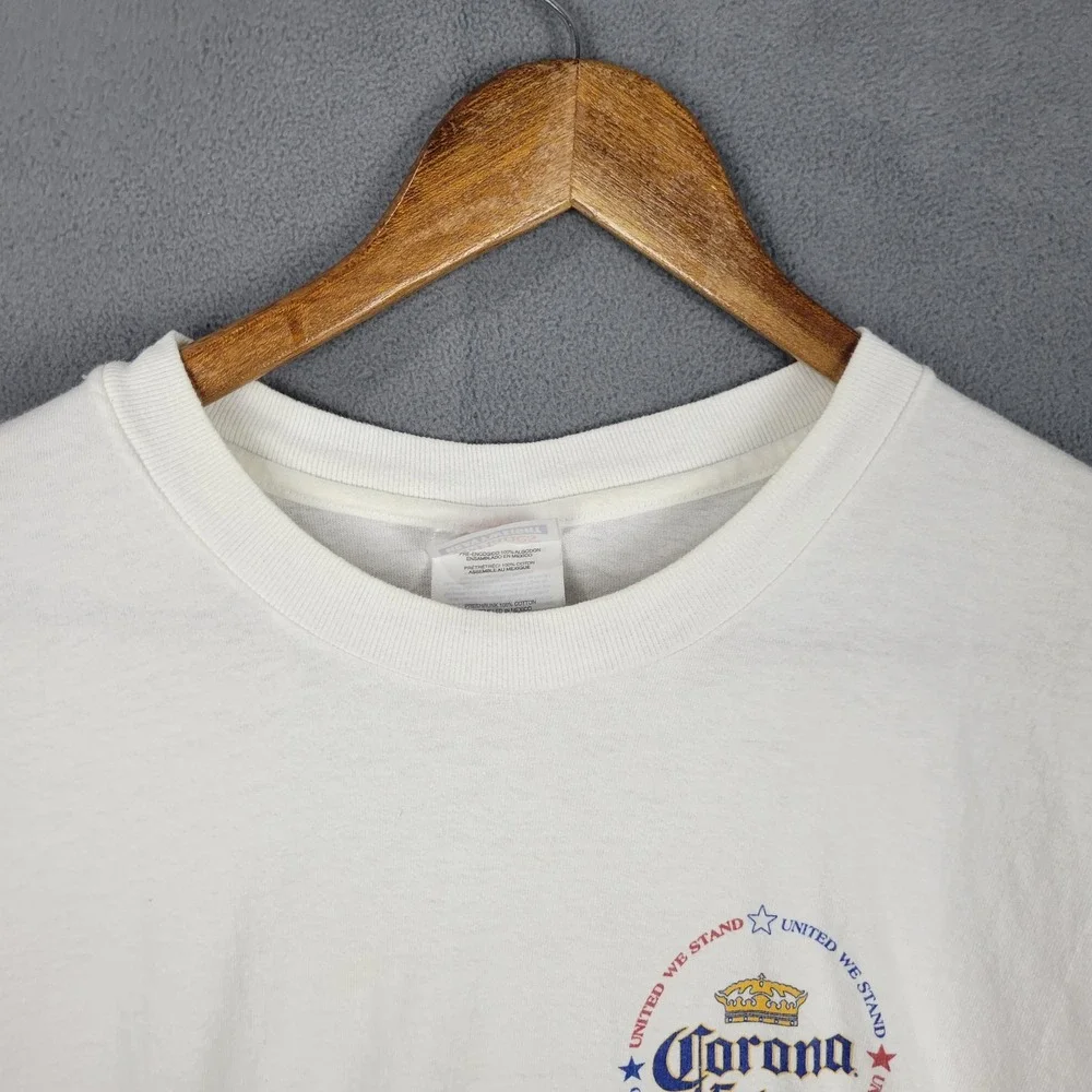 Hanes T-Shirt Adult XL‎ (46-48) White Heavyweight Corona Extra United We Stand